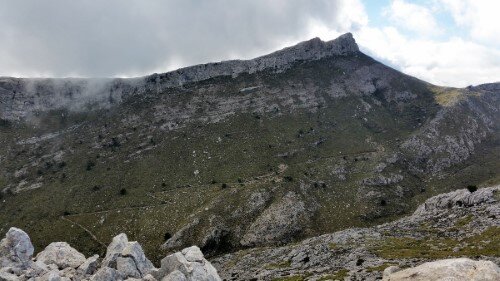 View to the Puig Masanella from Puig d'en Galileu summit